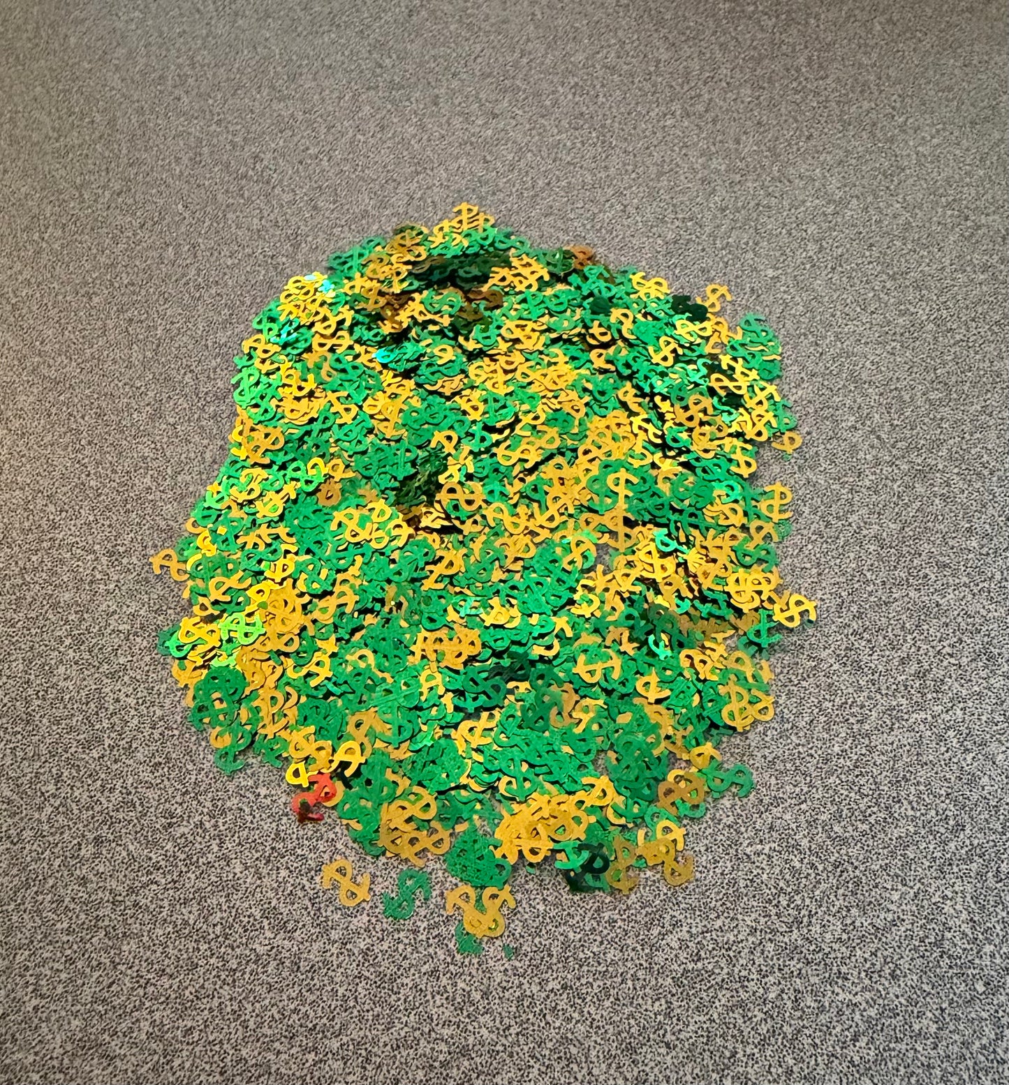 Money sign shaped glitter
