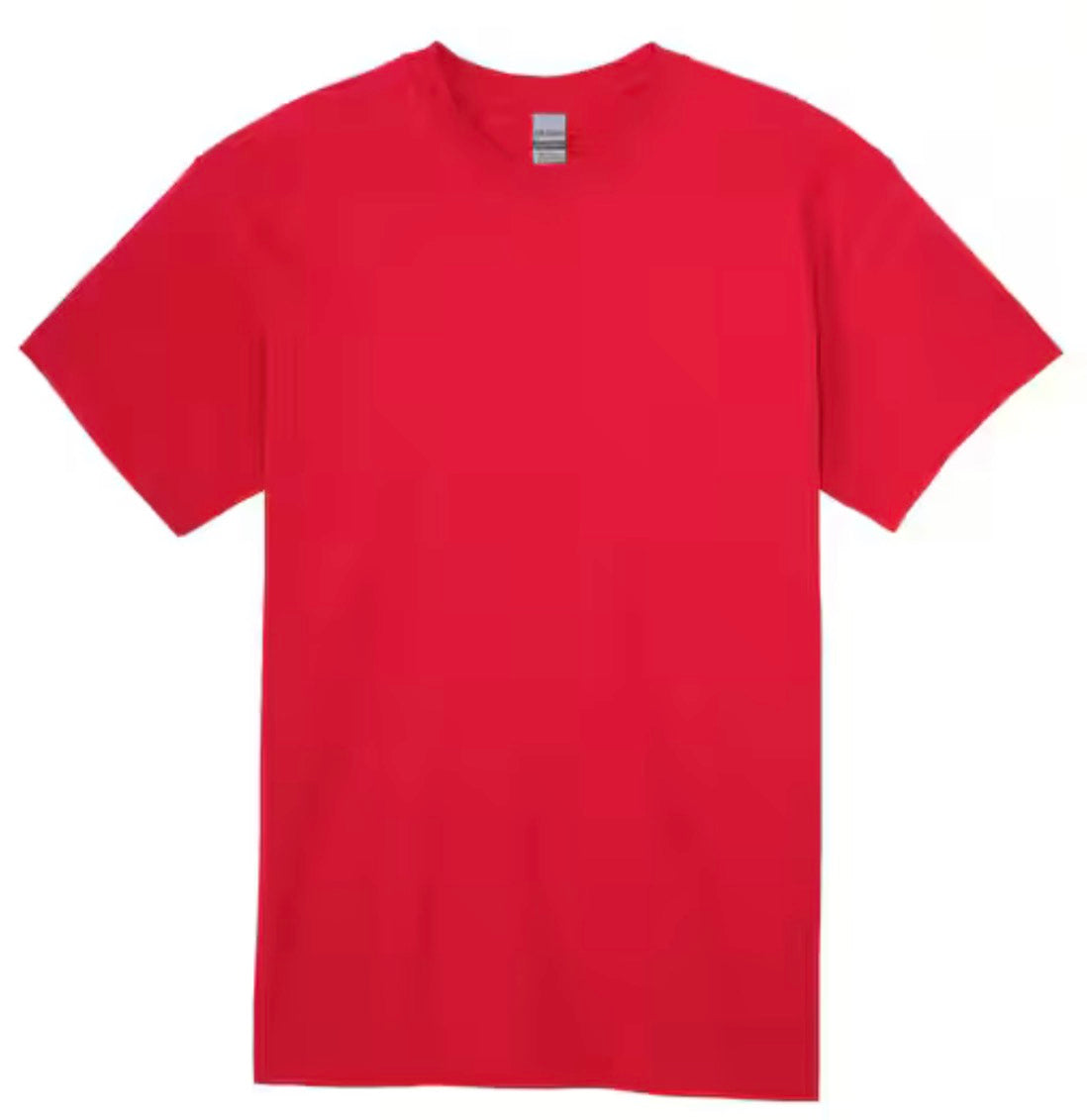 Red Gildan t-shirt